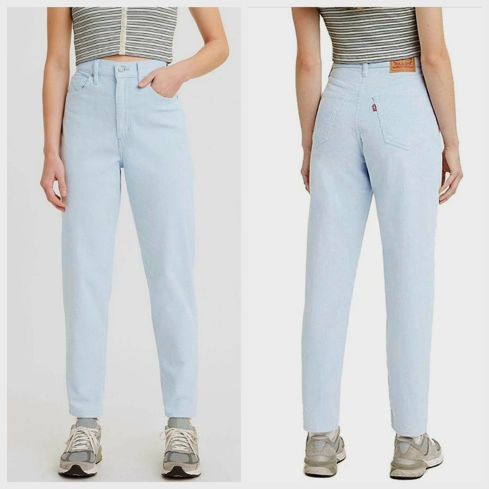 Levi's High Waisted Mom Jean Light Blue Cords Size 29